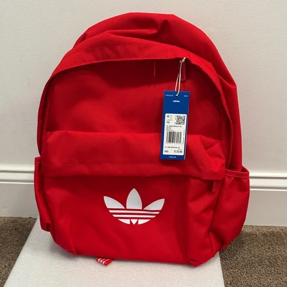 Adidas red full size logo backpack NWT - Picture 1 of 7